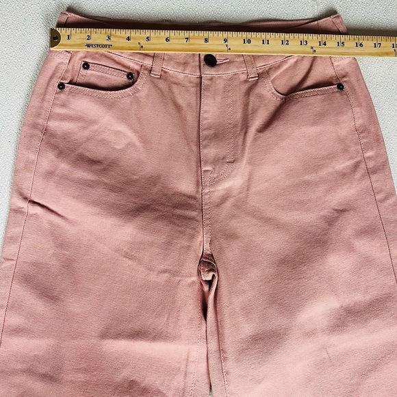 BCBGeneration High Rise Cropped Wide-Leg Jeans in Rose Smoke Size 27 NWOT - Picture 5 of 10